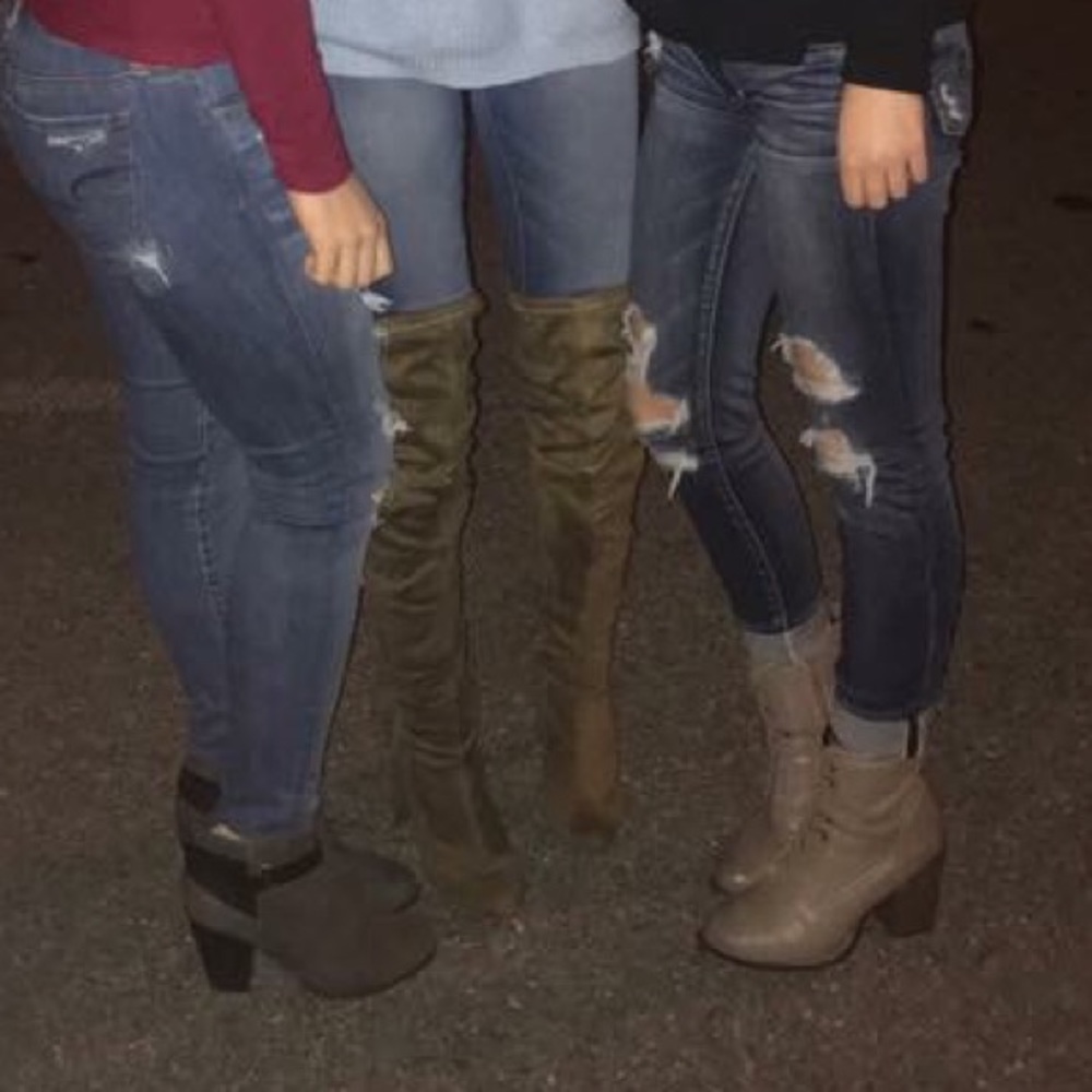 Over the knee, high heel boots